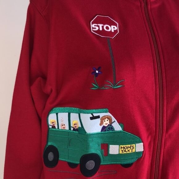 Vintage BECHAMEL Mom's Taxi Patch Jacket in Red - L - Picture 6 of 10